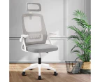 Furb Office Chair Computer Gaming Mesh Executive Chairs Seating Headrest White Light Grey