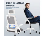 Furb Office Chair Computer Gaming Mesh Executive Chairs Seating Headrest White Dark Grey