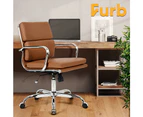 Furb Ergonomic Executive Eames Office Chair Height Adjustable Chair Sliver/Brown