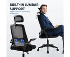 Furb Office Chair Computer Gaming Mesh Executive Chairs Study Work Lifting Seating Headrest Black