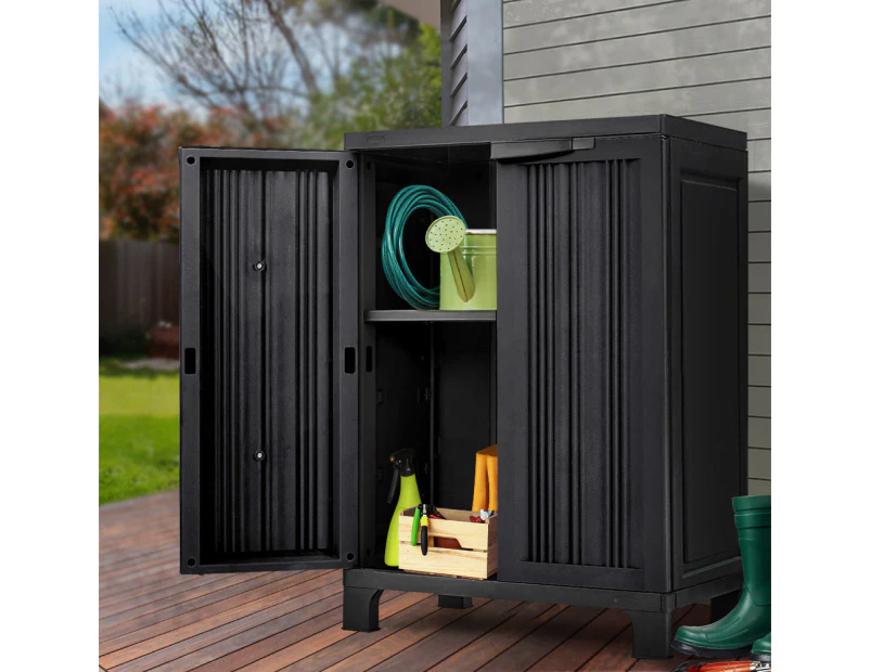 Groverdi Outdoor Storage Cabinet Box Backyard Patio Sheds Lockable Garage Adjustable Tools Organiser