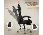 Furb Ergonomic Reclining Office Chair with Footrest Height Adjustable Gaming Chair Black