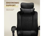 Furb Office Chair Executive Gaming Mesh Seating Ergonomic Support with Caster Wheel Footrest Black