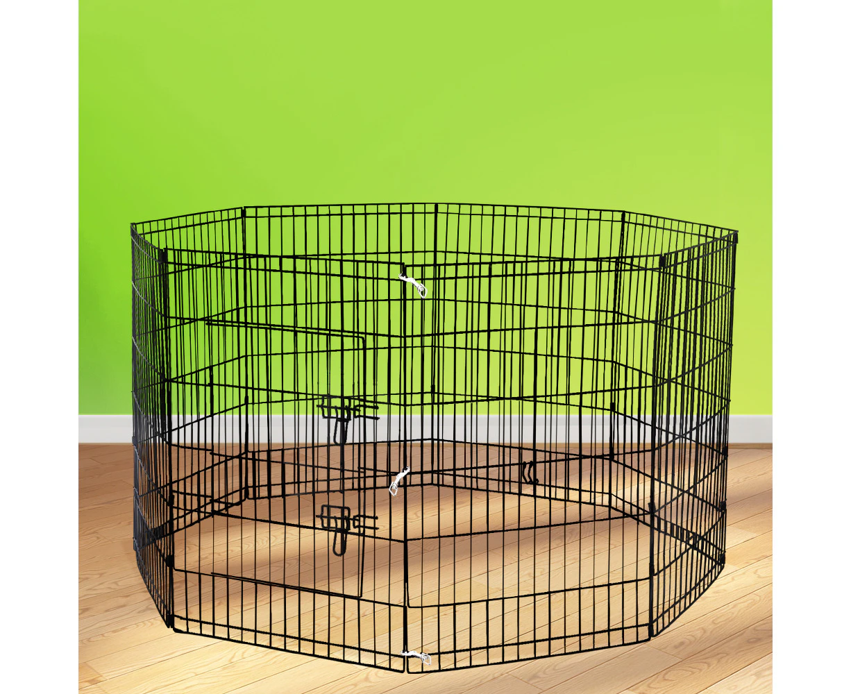 Taily 36" Dog Playpen 8 Panel Foldable Pet Fence Exercise Play Pen Cat Rabbit Puppy Cage Enclosure