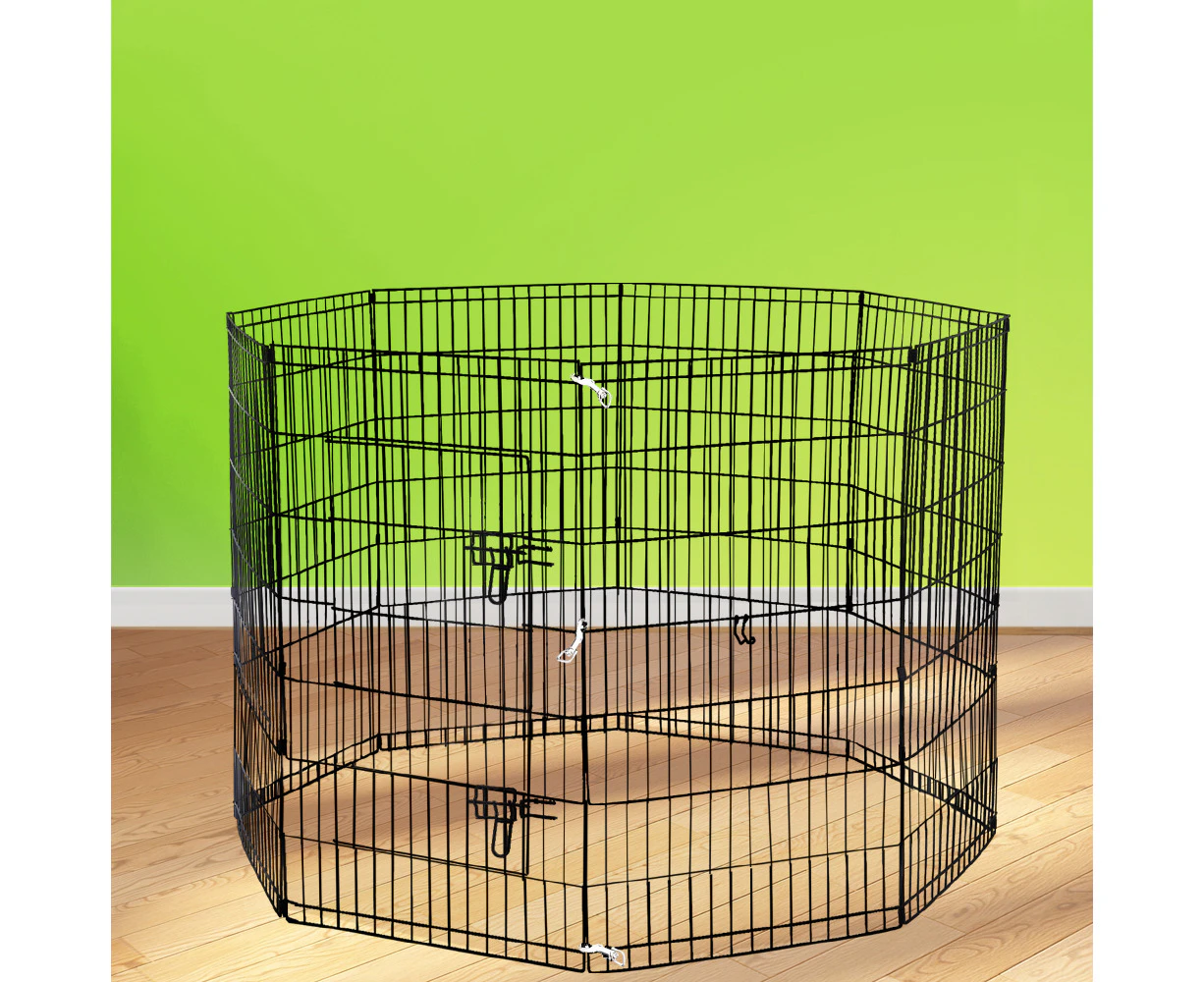 Taily 42" Dog Playpen 8 Panel Foldable Pet Fence Exercise Play Pen Cat Rabbit Puppy Cage Enclosure