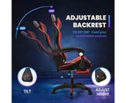 Furb Gaming Chair Racing Recliner Footrest Executive Office Chair Lumbar Support With Headrest Red