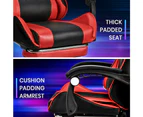 Furb Gaming Chair Racing Recliner Footrest Executive Office Chair Lumbar Support With Headrest Red