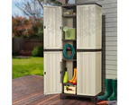 Groverdi Outdoor Storage Cabinet Box Garden Sheds Lockable Cupboard Tall Garage Yard Tools Organiser