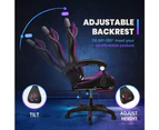 Furb Gaming Chair Racing Recliner Footrest Executive Office Chair Lumbar Support Headrest Purple