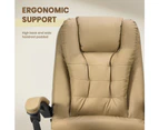 Furb Office Chair Executive Gaming PU leather Seat Ergonomic Support Caster Wheel Footrest Khaki