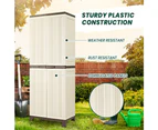 Groverdi Outdoor Storage Cabinet Box Garden Sheds Lockable Cupboard Tall Garage Yard Tools Organiser