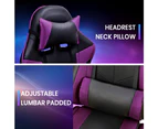 Furb Gaming Chair Racing Recliner Footrest Executive Office Chair Lumbar Support Headrest Purple