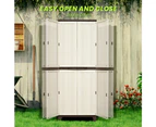 Groverdi Outdoor Storage Cabinet Box Garden Sheds Lockable Cupboard Tall Garage Yard Tools Organiser