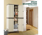 Groverdi Outdoor Storage Cabinet Box Garden Sheds Lockable Cupboard Tall Garage Yard Tools Organiser