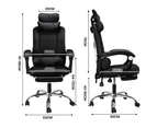 Furb Office Chair Executive Gaming Mesh Seating Ergonomic Support with Caster Wheel Footrest Black