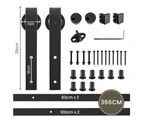 Furb Sliding Barn Door Hardware Kit Single Door Track Roller Classic Antique Style 3.66M