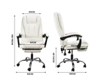 Furb Ergonomic Reclining Office Chair with Footrest Height Adjustable Gaming Chair White