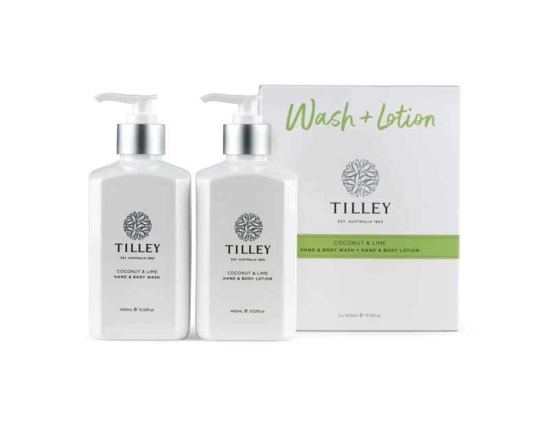 Tilley Body Wash & Body Lotion Gift Set - Coconut & Lime - N/A