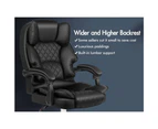 ALFORDSON Office Chair Gaming Executive Computer Racer PU Leather Seat Recliner Black