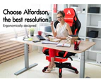 Alfordson Gaming Office Chair Extra Large Pillow Racing Executive Footrest Seat Black & Red