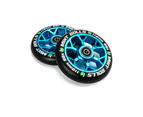 Mint Rolls 110mm Scooter Wheels - Blue - Pair with Bearings and free Axles