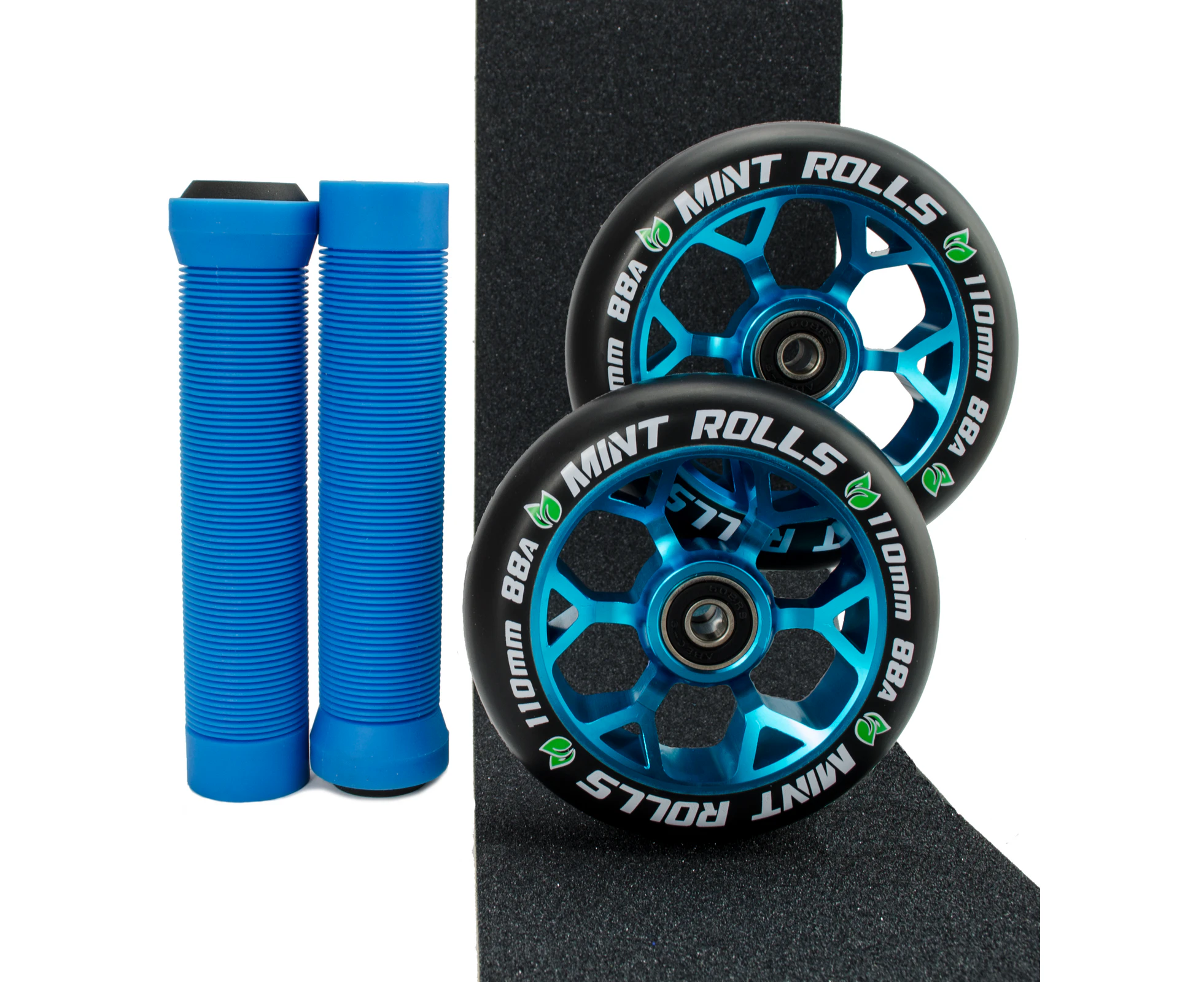 Mint Rolls 110mm Scooter Wheels Grips & Tape Pack - Free Axles