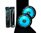 Mint Rolls 110mm Hollow Core Scooter Wheels Grips Tape Pack Aqua