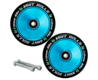 Mint Rolls 110mm Hollow Core Scooter Wheels Grips Tape Pack Aqua