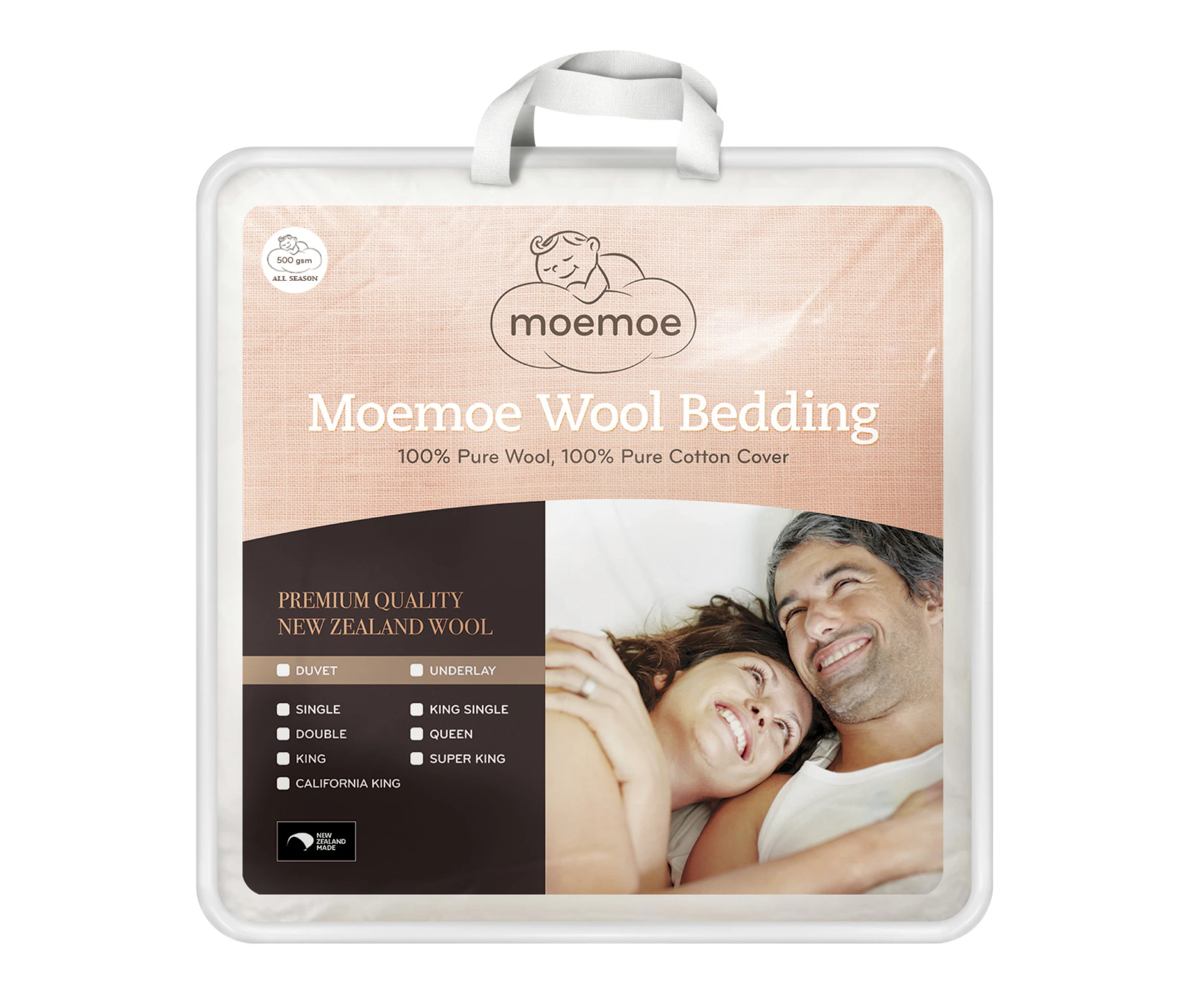 Moemoe 100% New Zealand Wool Mattress Topper/Underlay - King