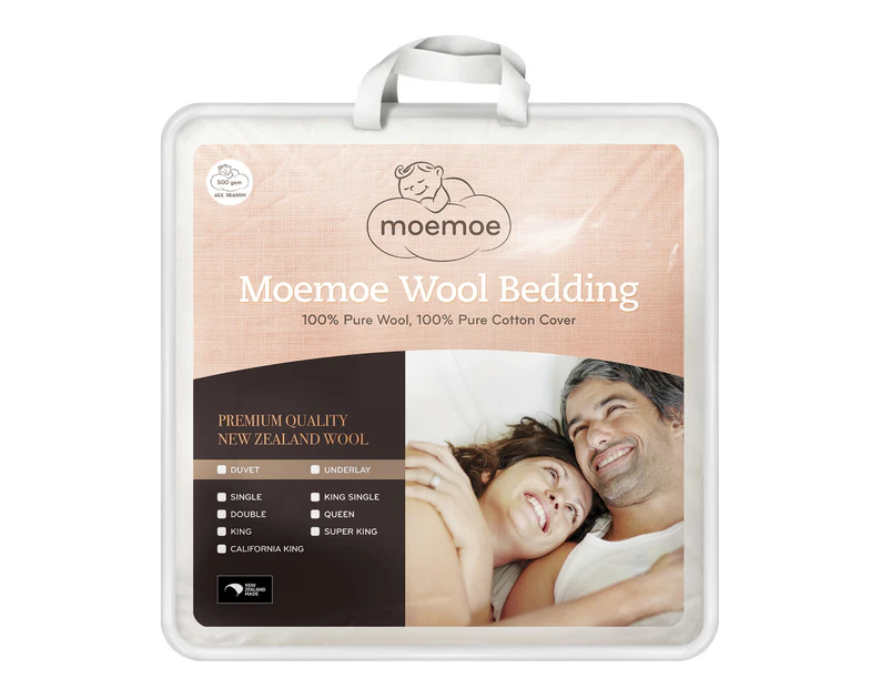 Moemoe 100% New Zealand Wool Mattress Topper/Underlay - Queen