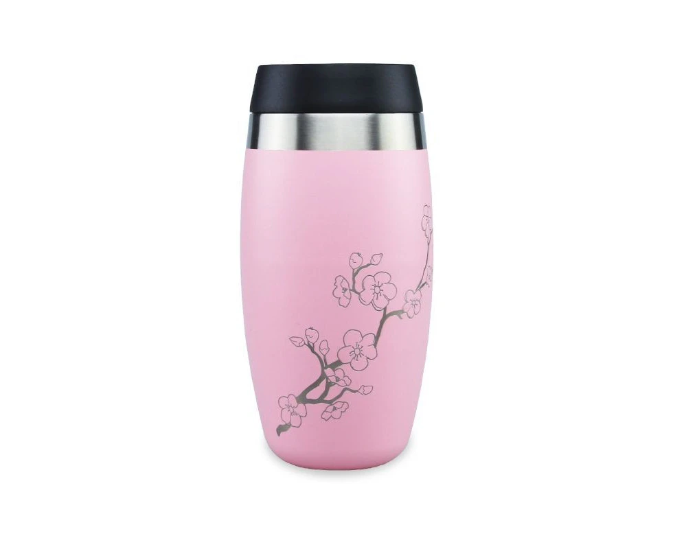 O'Helo 400ml  To-Go Tumbler With Etched Blossoms - Pink