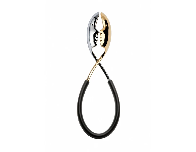 Bugatti Kiss Salad Tongs - Black/Gold