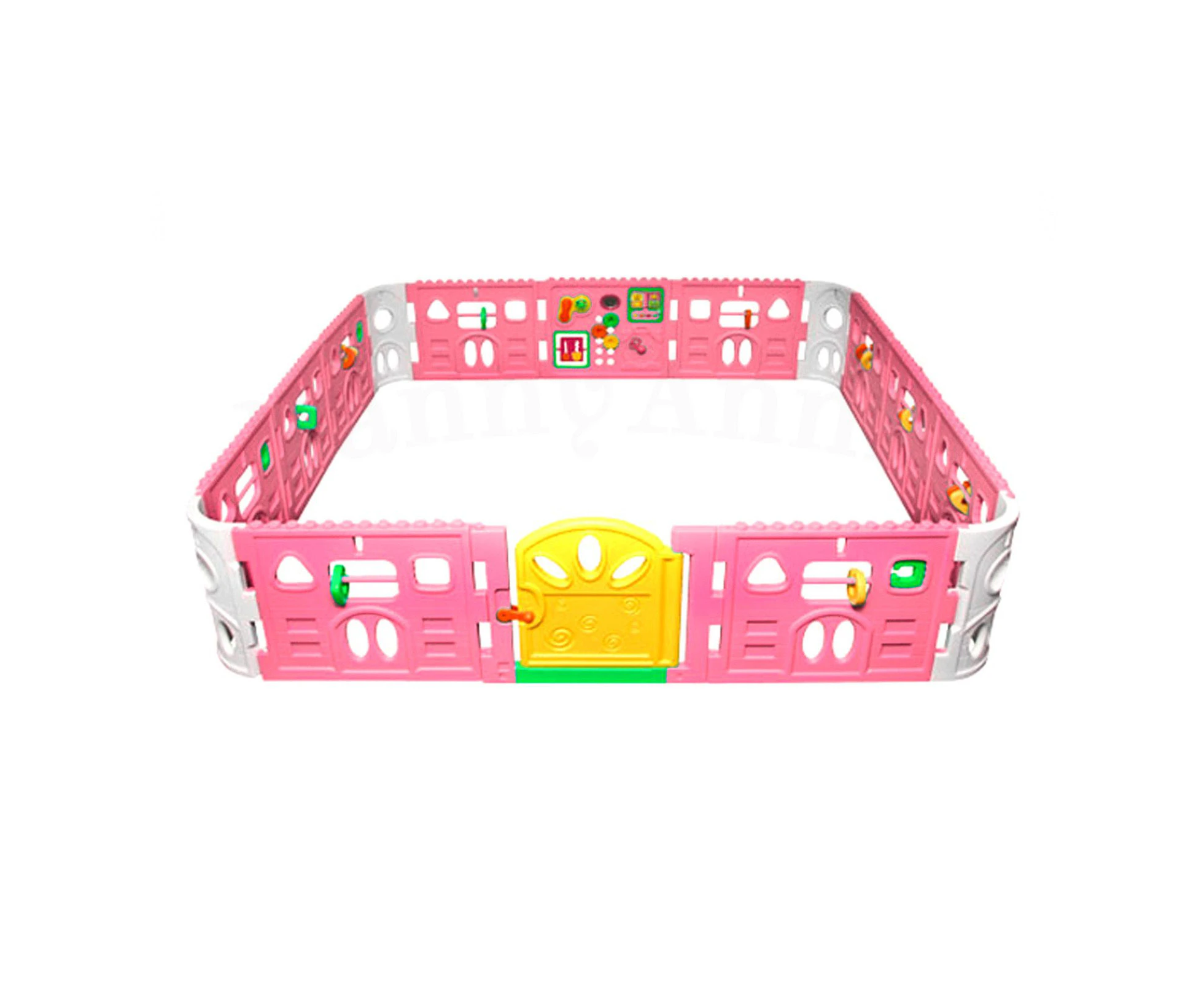 Baby Playpen With Door - Super Giant Interactive Play Room 2.3 x 2.3m - Pink