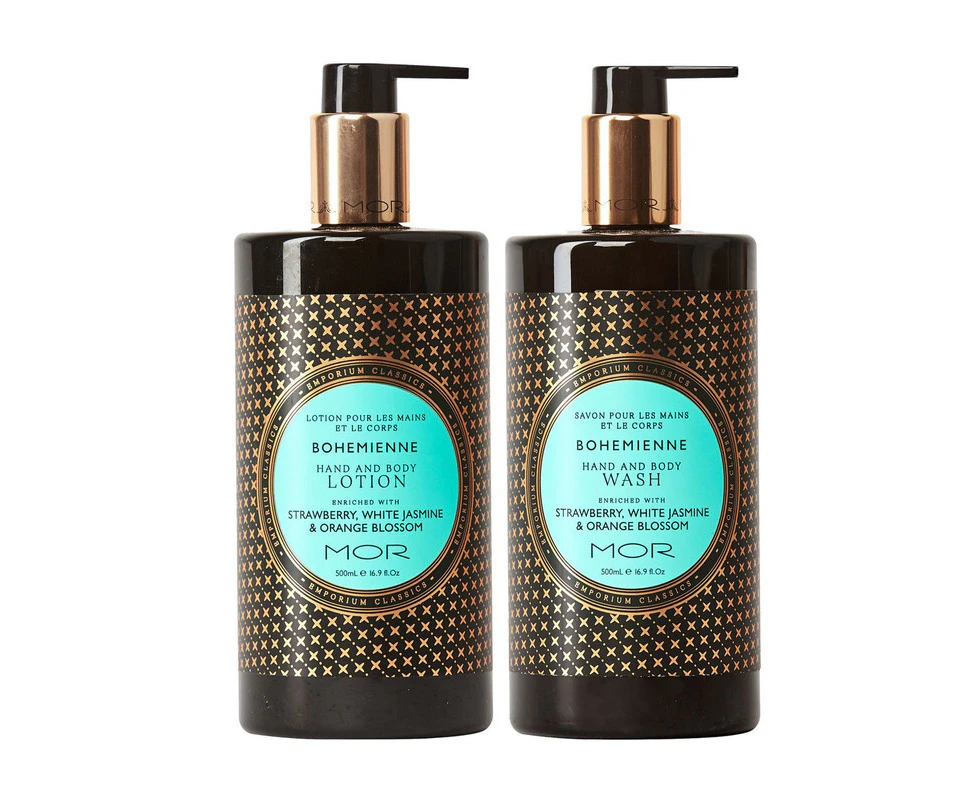 MOR Bohemienne 500ml Hand & Body Wash and Hand & Body Lotion Set