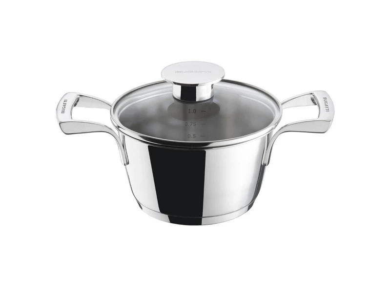 Bugatti Italy 1L/16cm Stainless Steel Casserole With Glass Lid