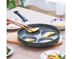 Justcook 24cm 4 Mold Non-Stick Egg Cooker Frying Pan - Black