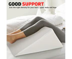 Set of 2 Cool Gel Memory Foam Wedge Pillow with Cover Cushion Neck Back Support - White