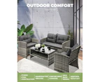 Livsip Outdoor Furniture 4 PCS Outdoor Lounge Setting Patio Wicker Sofa Set