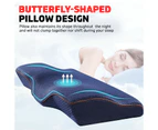 Memory Foam Pillow Soft Bedding Cushion Removable Cover Neck Support Pain Relief - Blue