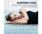 King Size Cool Gel Memory Foam Mattress Topper Bamboo Cover 5CM 7-Zone