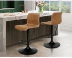 ALFORDSON 2x Bar Stools Remy Kitchen Gas Lift Swivel Chair Vintage Leather Brown