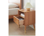 MIUZ Solid Timber Bedside Tables Drawers Side Table Nightstand Storage Cabinet Wood - Cherry