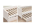 Oikiture Bed Frame Wooden Daybed Timber Trundle Bed Frame Base Single Beds x2