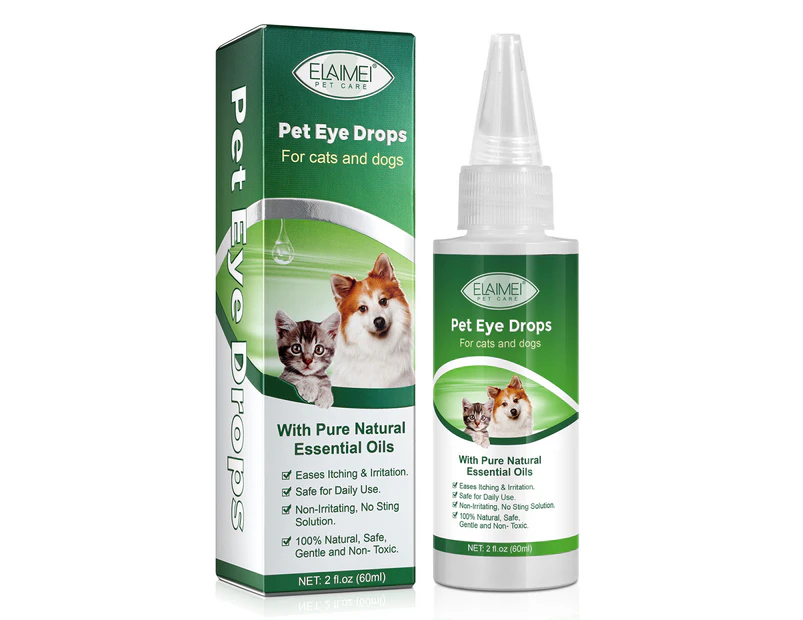 Elaimei Pet Natural Animal Solution Clear Eye Drops Care for Dogs Cats Pet Infection Itchy