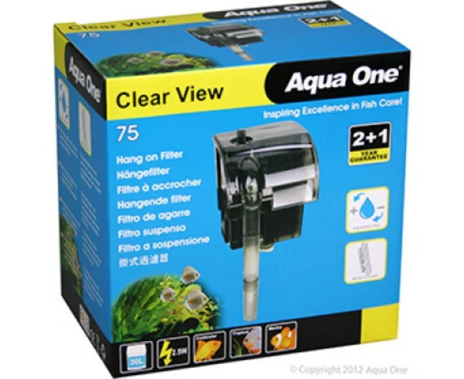 Aqua One Clear View Hang On Filter 75 Waterfall Filter Hang On Back 29023