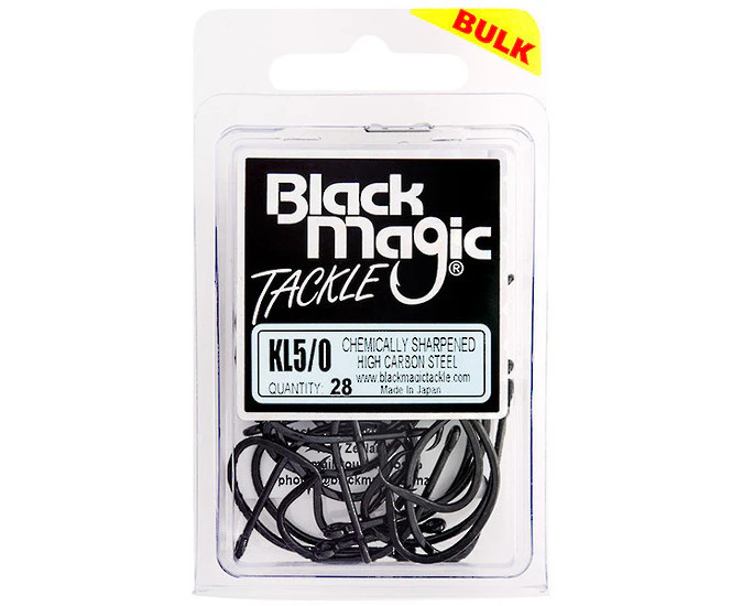 Black Magic KL Black Fishing Hook Large Bulk Pack #5/0