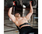Norflex 24kg Adjustable Dumbbells Home Gym Exercise Equipment Fitness Weights - Black