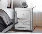 ALFORDSON Mirrored Bedside Table Silver