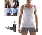 Men's Slimming Body Shaper Waist Training Corset Tank Top Vest Shapewear-Black