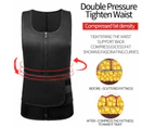 Sauna Vest Comfortable With Waist Trimmer Black Adjustable Body Shaper Tank Top for Men-Black